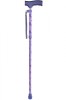 Paisley Crutch Handle Folding Walking Stick - Lilac