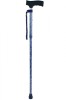 Paisley Crutch Handle Folding Walking Stick - Blue