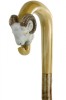 Hand-crafted Ram's Head Shepherds Crook on Hazel Shaft