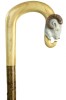 Hand-crafted Ram's Head Shepherds Crook on Hazel Shaft