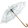 Music Notes Walking Length Umbrella - White