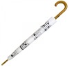 Music Notes Walking Length Umbrella - White