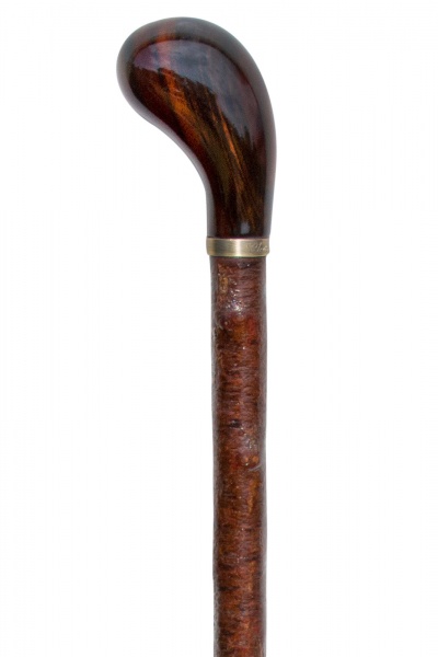 Sandalwood Pistol Grip Cane on Natural Blackthorn