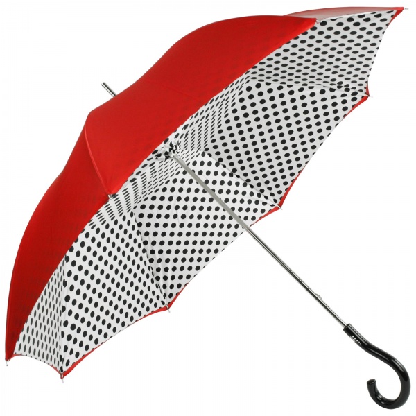 Fantasia Red Double Canopy Polka Dot Luxury Umbrella by Pasotti