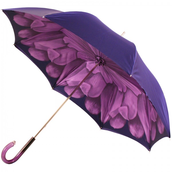 Dahlia Violet Double Canopy - Luxury Ladies Umbrella by Pasotti