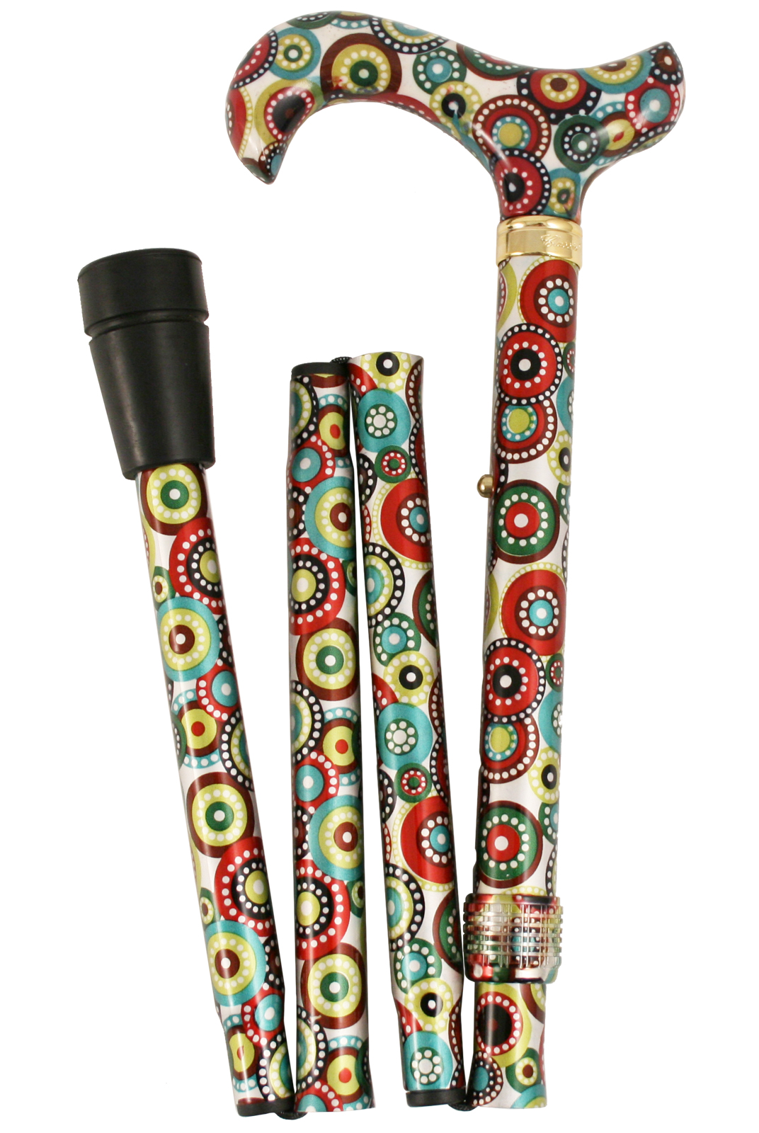 Fashion Folding Walking Stick - Concentric Circles