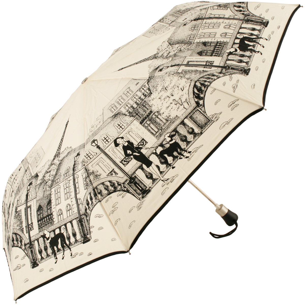 Parisienne Poodle Auto Opening Folding Umbrella by Guy de Jean