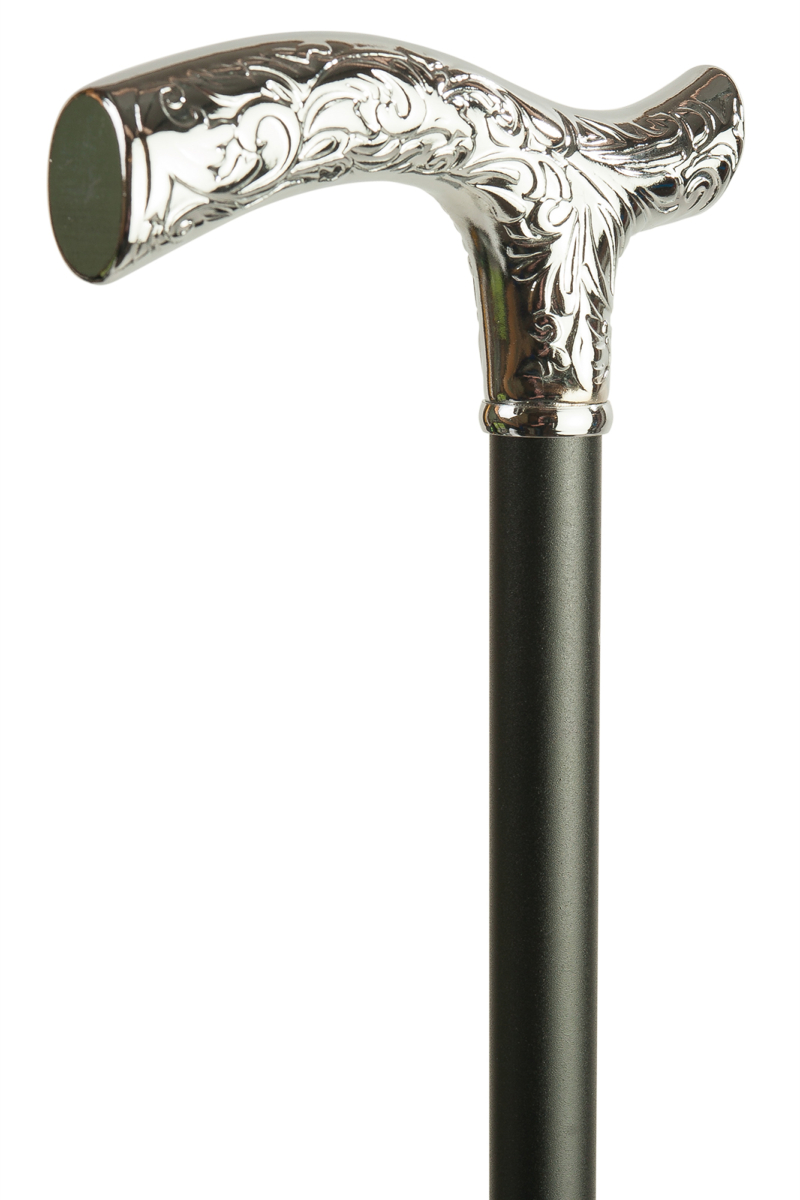 Decorated Chrome Crutch Handle Extending Cane | Stick & Cane Shop