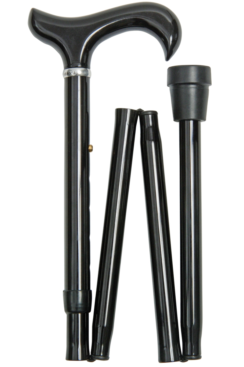 Black Extra Long Derby Folding Walking Cane - 89 to 100 cm