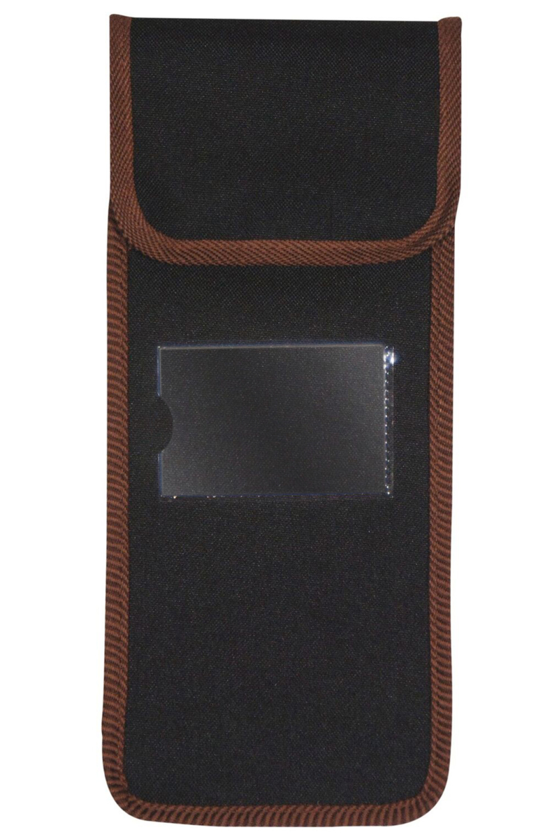 Black Pouch with Brown Trim for Folding Sticks