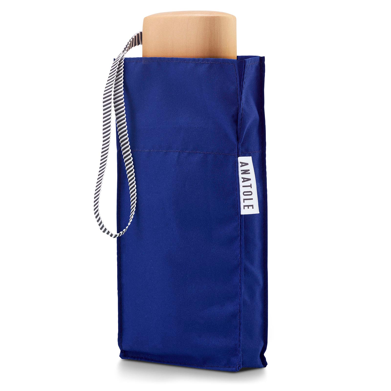 Royal Blue Folding Compact Umbrella by Anatole of Paris