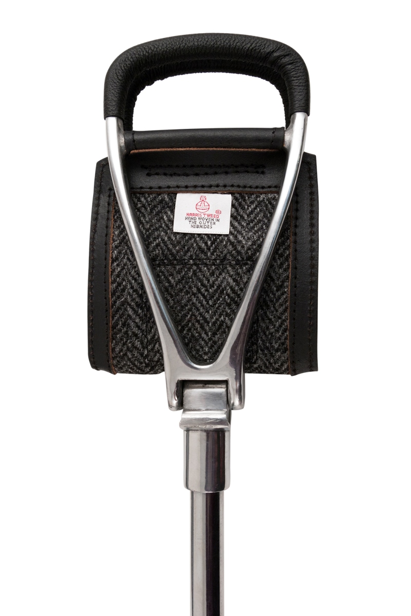 Harris Tweed & Leather Shooting Seat Stick