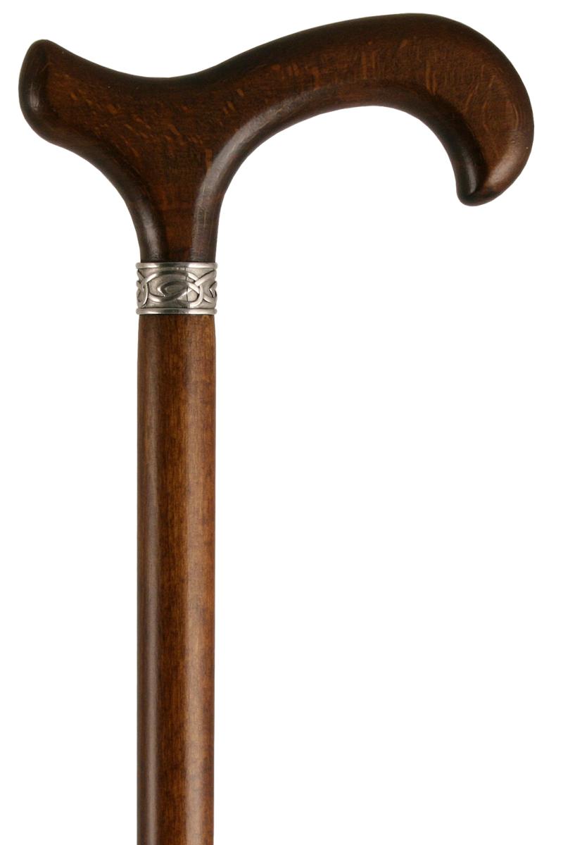 Celtic Derby Brown Walking Cane with Natural Handle