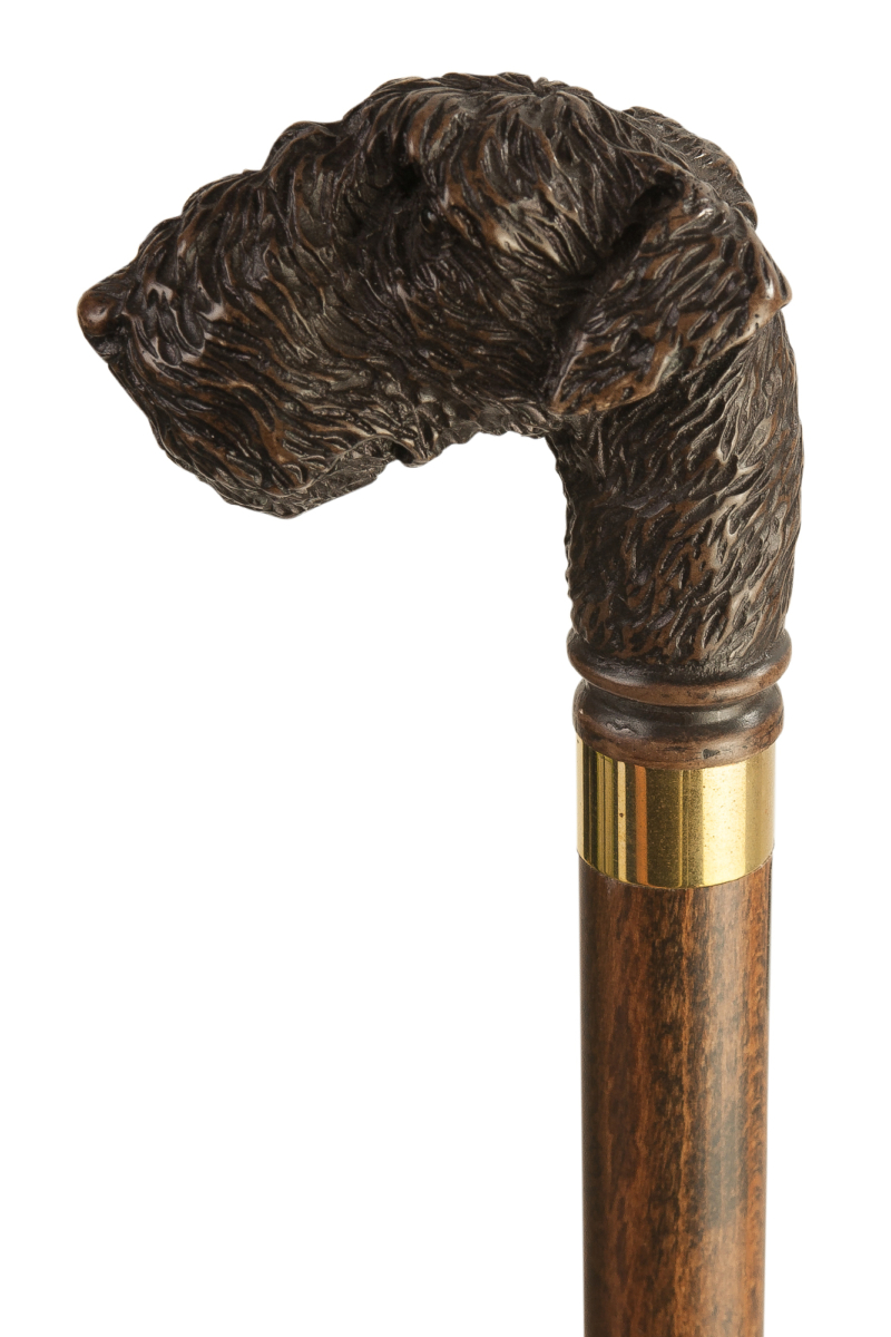 Brown Corinium Airedale Moulded Top Collectors Cane