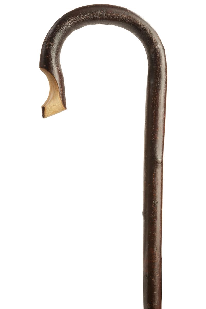 Dark Brown Chestnut Shepherd's Crook with Bark | Stick & Cane Shop