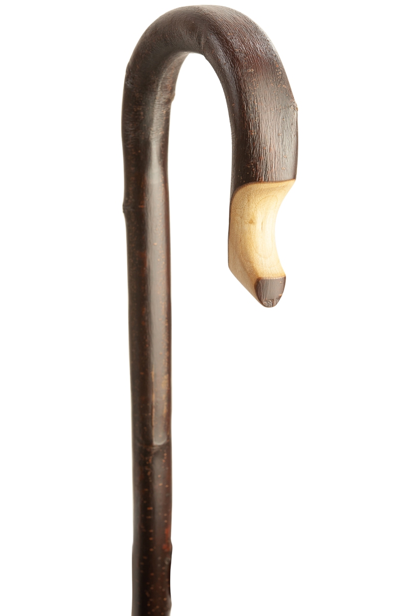 Rusty Crook Dark Brown Chestnut Shepherd's Crook with Bark | Stick & Cane Shop