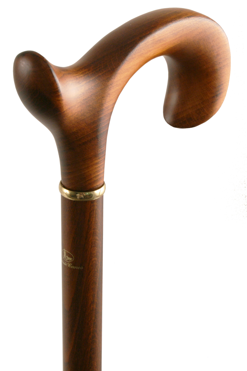 Beech Scorched Fashioned Derby Walking Stick - Right