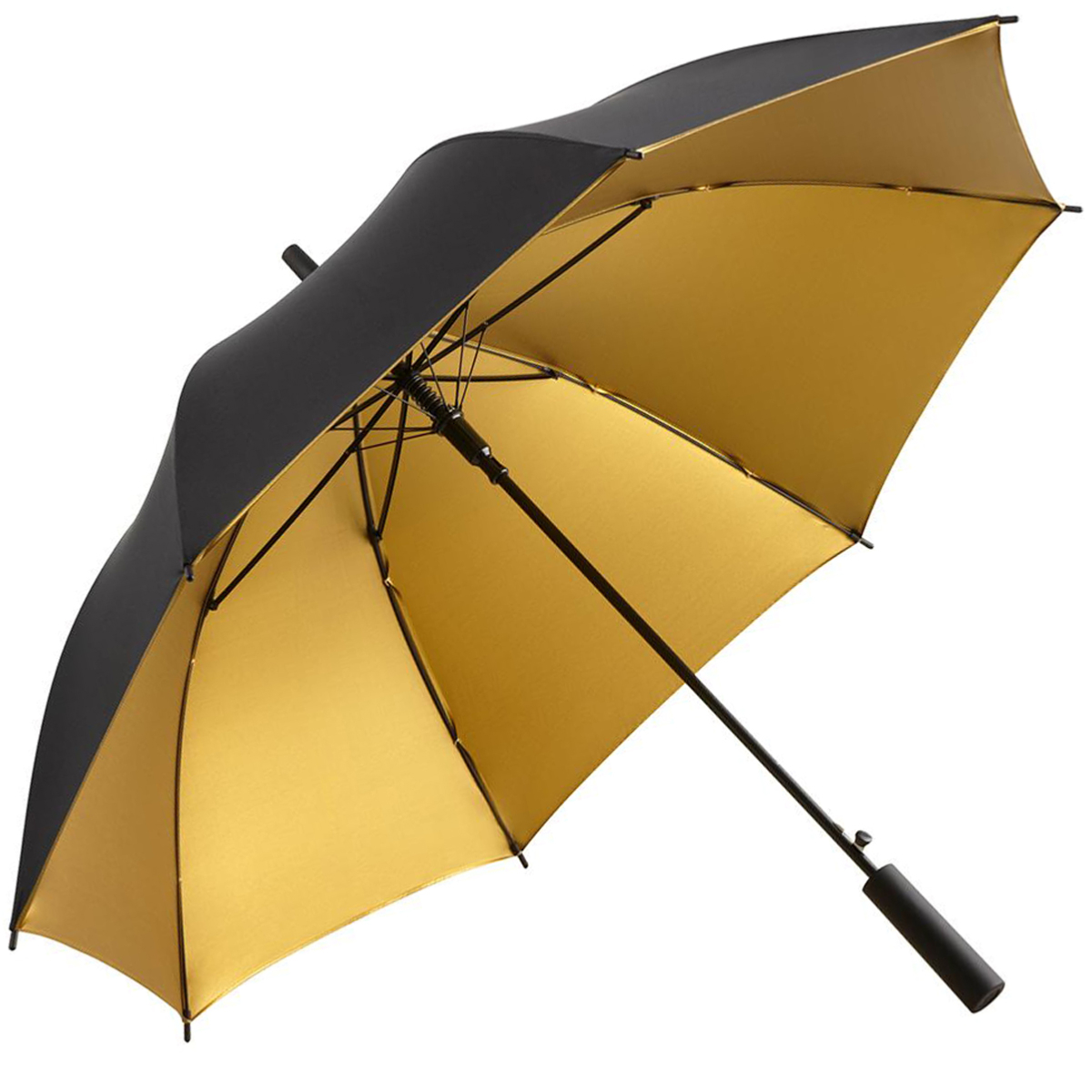 UV Protective SPF50+ Two-Tone Automatic Opening Walking Length Umbrella - Black & Gold