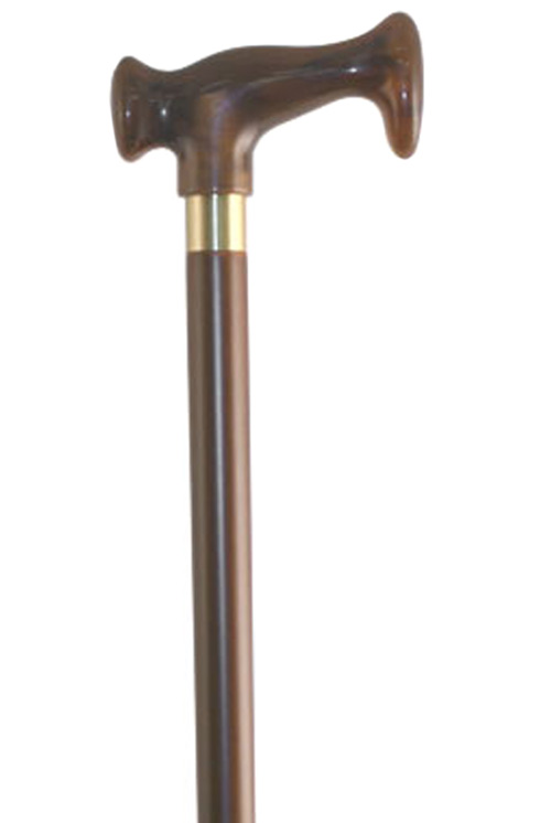 Escort - Brown Crutch Moulded Handle Walking Stick