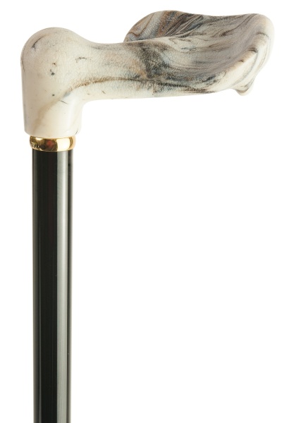 Anatomical Marbled Telescopic Walking Stick - Left