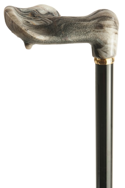 Anatomical Marbled Telescopic Walking Stick - Right