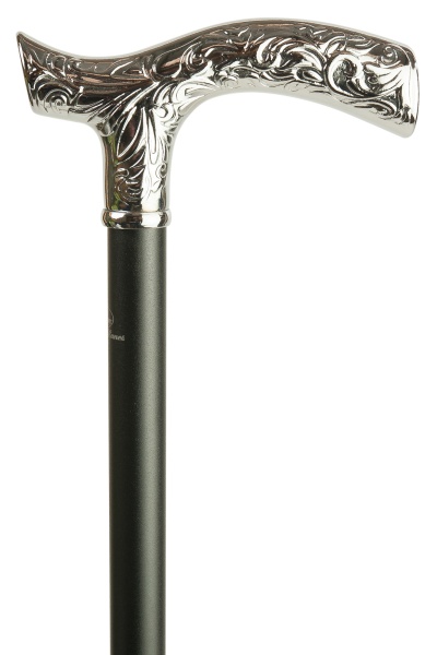 Decorated Chrome Crutch Handle Extending Cane