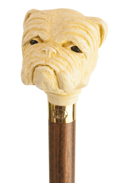 Bulldog Headed Collectors Cane