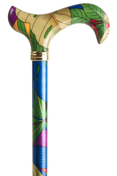 Fashion Derby Adjustable Walking Stick - Tropicana Parrot