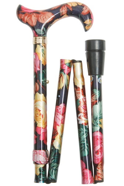 Elite Folding Walking Stick - Multi Floral