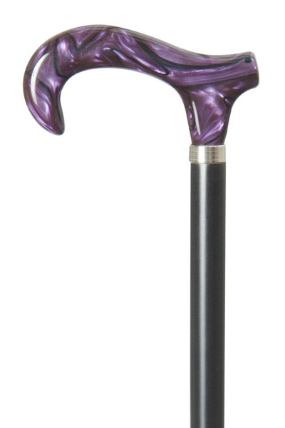 Acrylic Derby Moderne Walking Stick - Amethyst Marbled