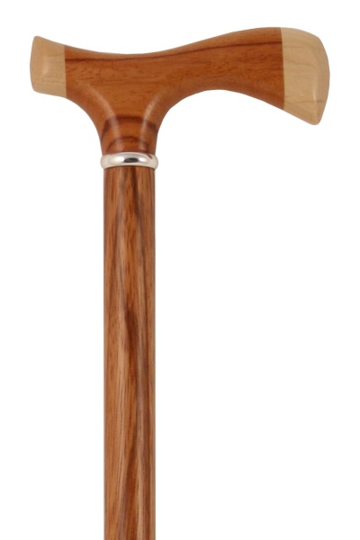 Rosewood Crutch Walking Stick with Collar