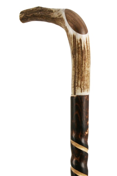 Staghorn Handle Spiral Walking Stick