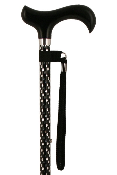 Engraved Adjustable Derby Walking Stick - Black