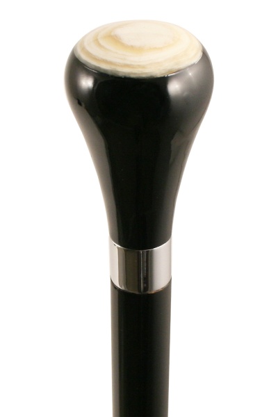 Black Horn Topped Dress Walking Cane