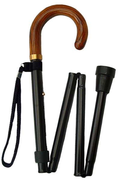 Crook Handle Folding Walking Stick