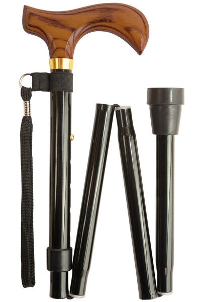 Black Deluxe Folding Walking Stick