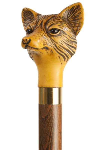 Fox's Head Moulded Top Collectors Cane