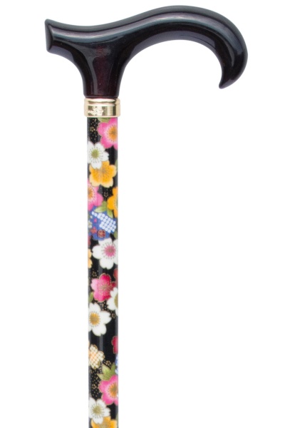 Petite Adjustable Derby Walking Stick - Japanese Blossom