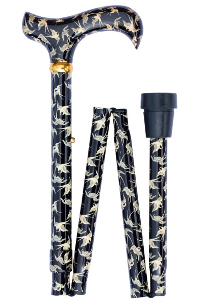 Folding Contemporary Chic Derby Cane - Swallows