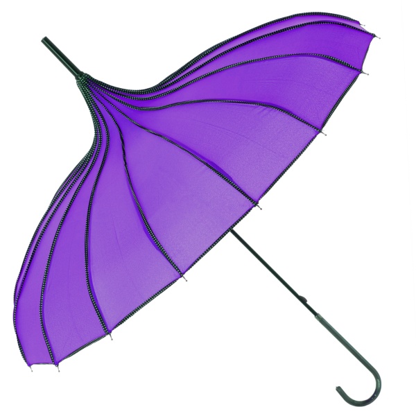 Boutique Ribbed Pagoda Umbrella by Soake - Violet