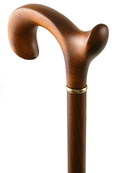 Beech Scorched Fashioned Derby Walking Stick - Left