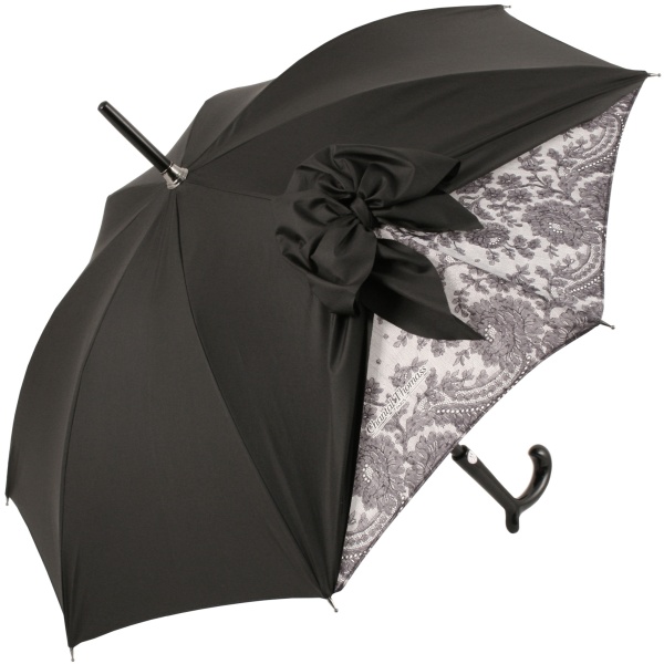 Drape Bow Parasol in Black and Lace by Chantal Thomass