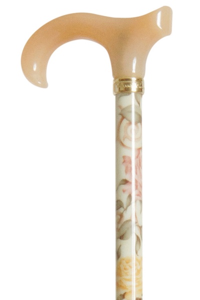 Petite Adjustable Derby Walking Stick - English Roses