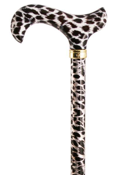 Fashion Derby Adjustable Walking Stick - Snow Leopard