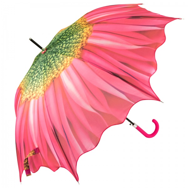 Full Canopy Flower Walking Length Umbrella - Gerbera