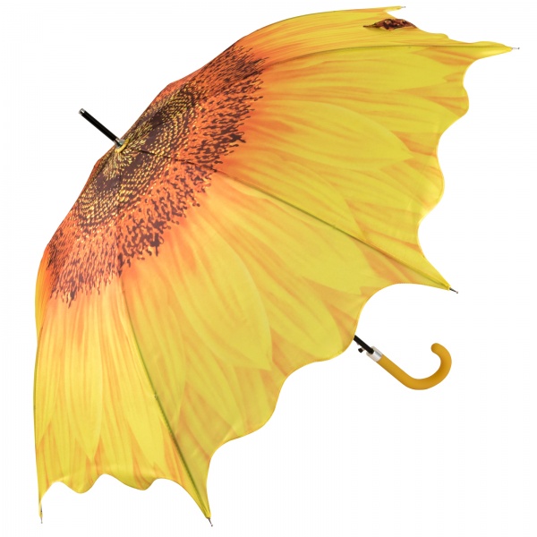 Full Canopy Flower Walking Length Umbrella - Sunflower