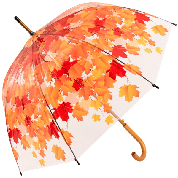 Autumn Leaf Canopy Dome Clear Umbrella - Umbrella Tree