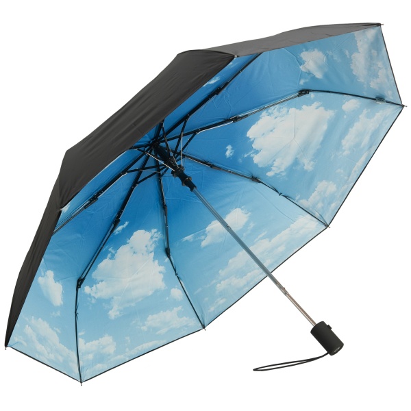 Auto Open Folding Umbrella with Nature Print - Clouds