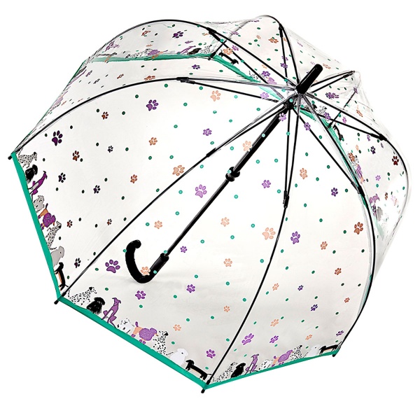 Fulton Birdcage Clear Dome Umbrella - Dog & Bone