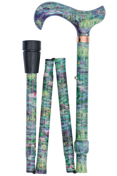 National Gallery Derby Folding Walking Stick - Water Lily Pond by Monet